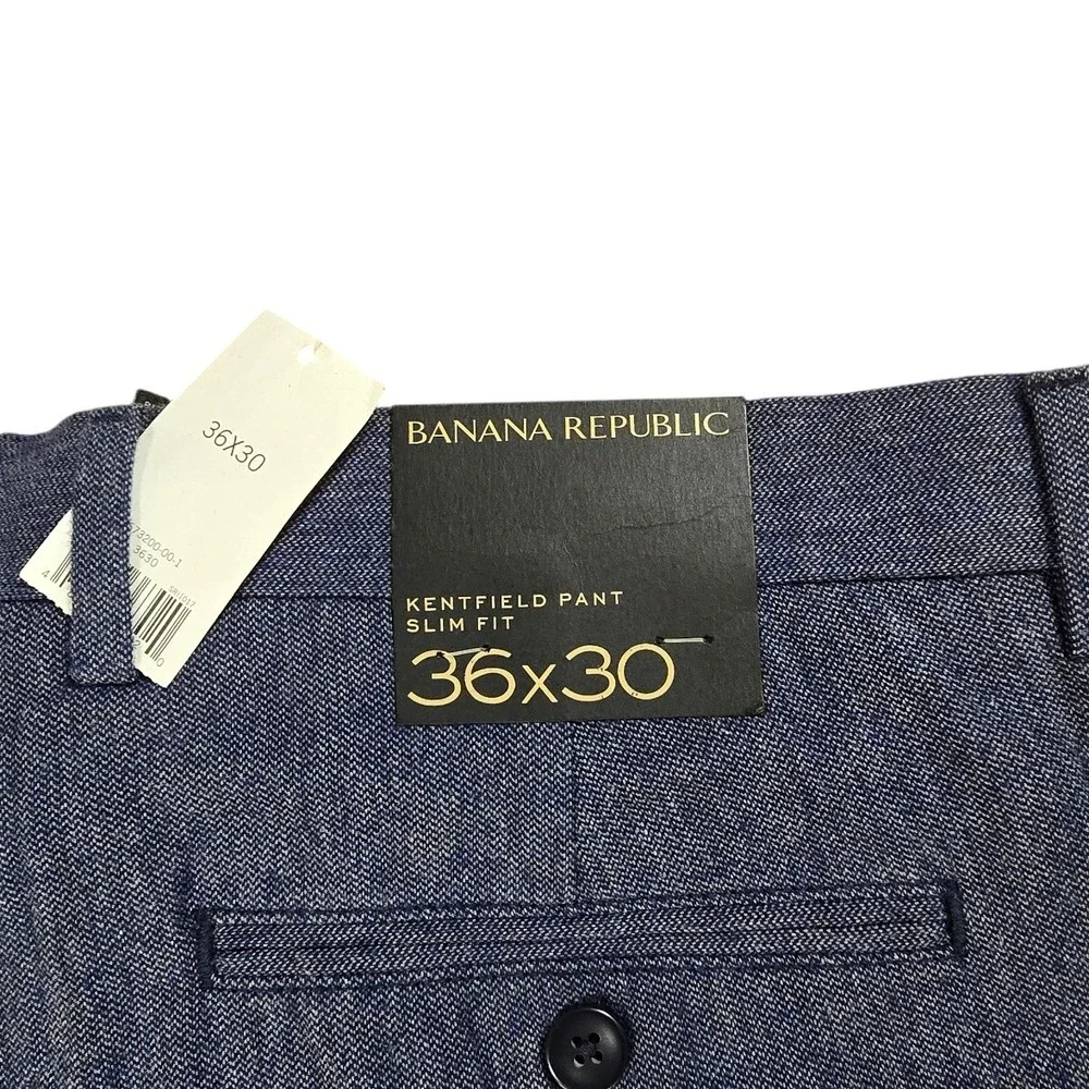 2015 DEADSTOCK NEW Banana Republic Men's Kentfield Pant Slim Fit Blue Size 36x30